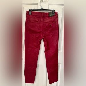 1981 Red Guess Jeans! Leatherette Bordeaux/Skinny/High Waist/29 x 29